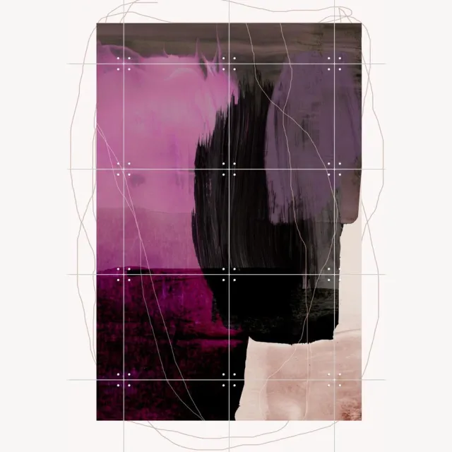 IXXI Abstract Brush Strokes 77, Mareike Böhmer - 80 x 100 cm - Grote wanddecoratie en posters - Kwaststreken, Abstract, Digitale Kunst, Woonkamer Warme kleuren / Paars / Kleur