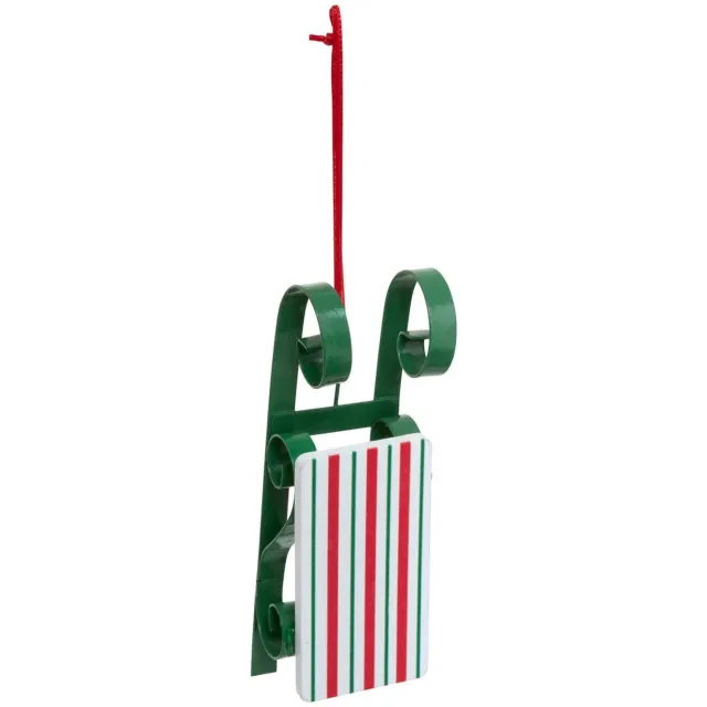 Feeric lights & Christmas Houten kerstboomversiering in de vorm van een slee, 12 cm Modèle A