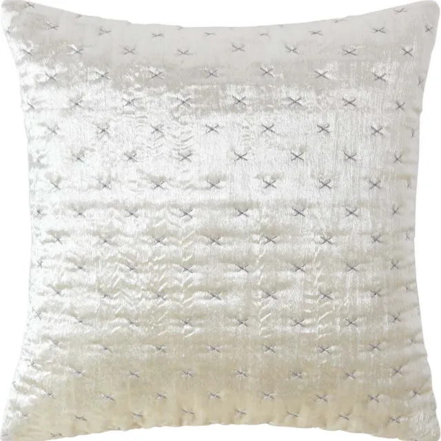 Homescapes Luxe crèmekleurige fluwelen kussenhoes 40 x 40 cm Crème wit