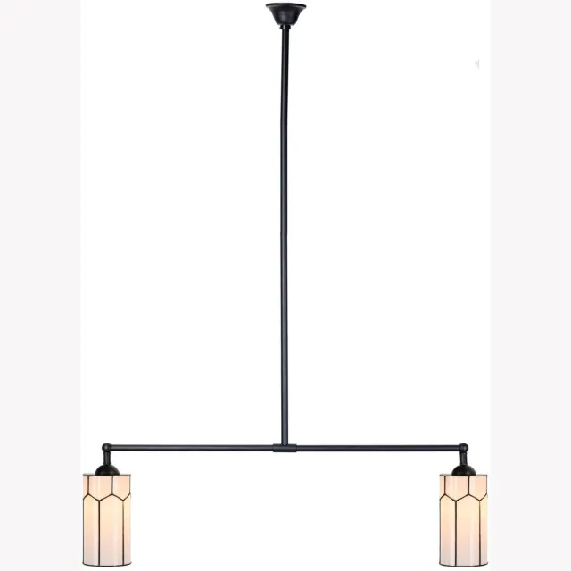 Coloured by Art Tiffany T-lamp 2 lichts Gatsby - Art Deco Trade Zwart