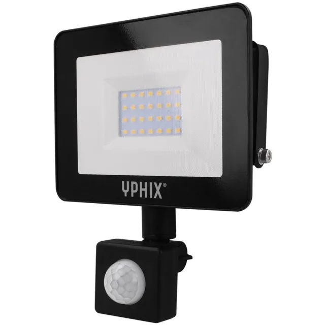 YPHIX LED Schijnwerper met bewegingsmelder Pro 10W 3000K IP67 - Buitenlamp met bewegingssensor Zwart
