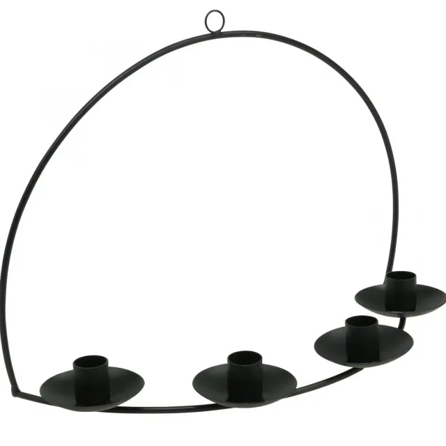 posiwio Wandkaarsenhouder Zwart metalen stokkaarsenhouder 35×24cm