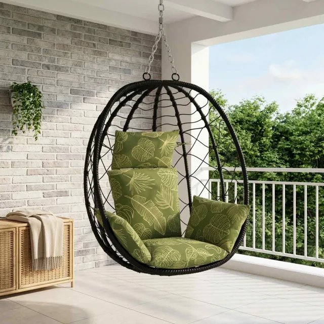 vidaXL Adirondack Kussen PUTTEN 100% Polyester Bladontwerp Groen