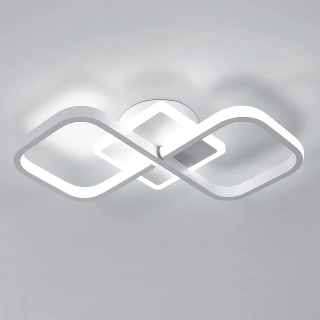 Riserva Modern - Plafondlamp - Wit - 2-lichts - Aluminium+Acryl+IJzer+Silicone - Studiekamer, Slaapkamer, Keuken, Woonkamer, Eetkamer