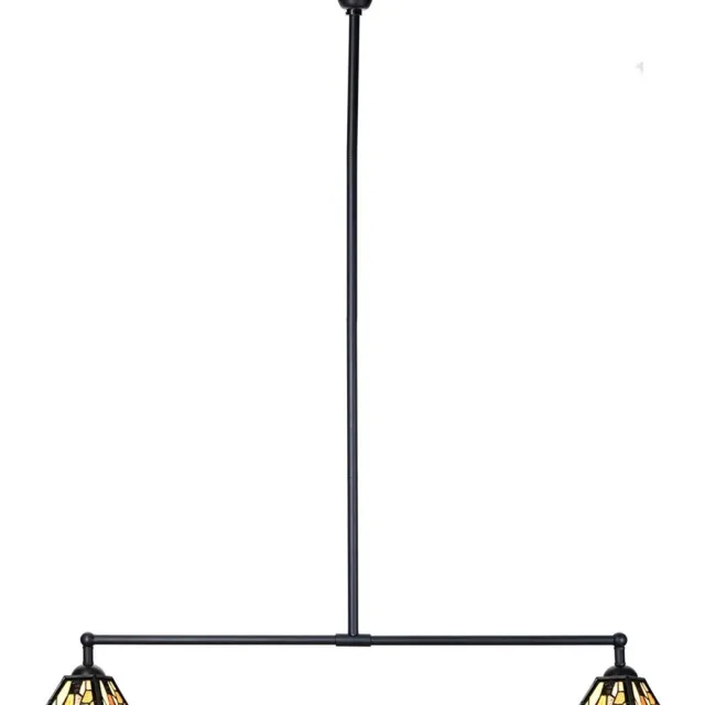 Coloured by Art Tiffany T-lamp 2 lichts Fallingwater Small - Art Deco Trade Zwart
