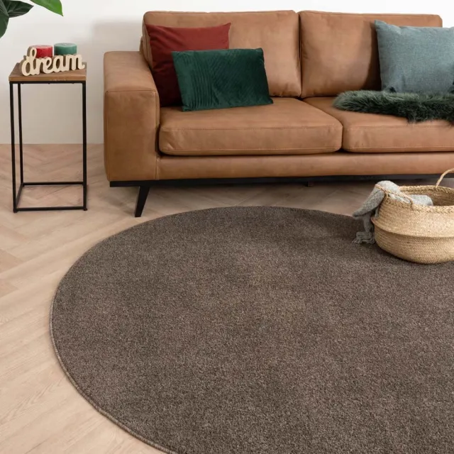 Tapeso Rond vloerkleed - Fine mokka 120 Bruin
