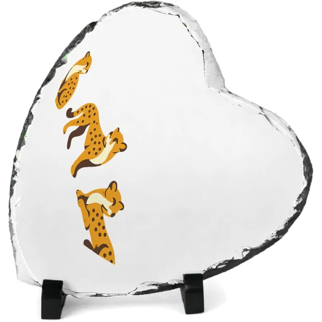 Mr Cadeautjes Leisteen hart 14 x 14 - design Een rustige reeks kleine dieren in verschillende poses met v | cadeau Wit