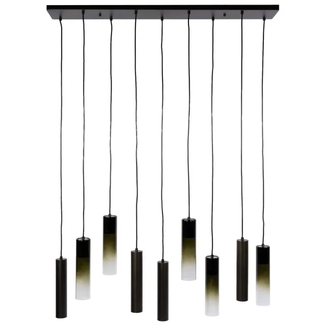 Nest of Nora Hanglamp Mella - 5+4-lichts - Cilindervormige kappen - Sienna bruin