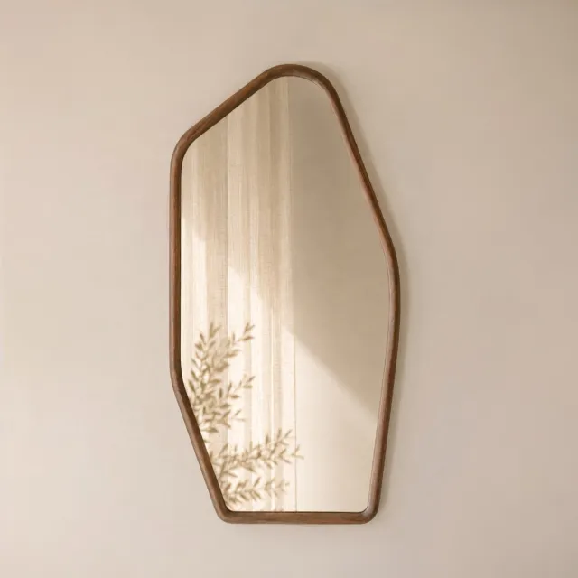 Indore Home Organische spiegel Abel - 120 x 65 cm - Hout Bruin