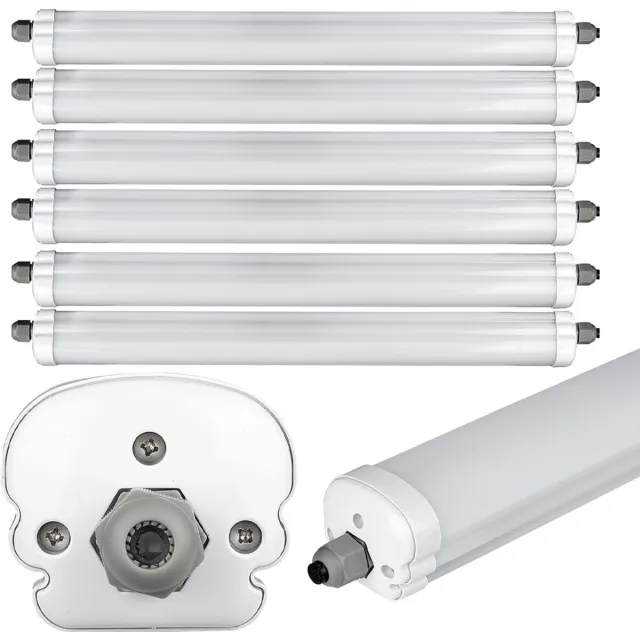 V-TAC Set van 6 36 watt SMD LED buislamp workshop daglichtspot plafondlamp Grijs