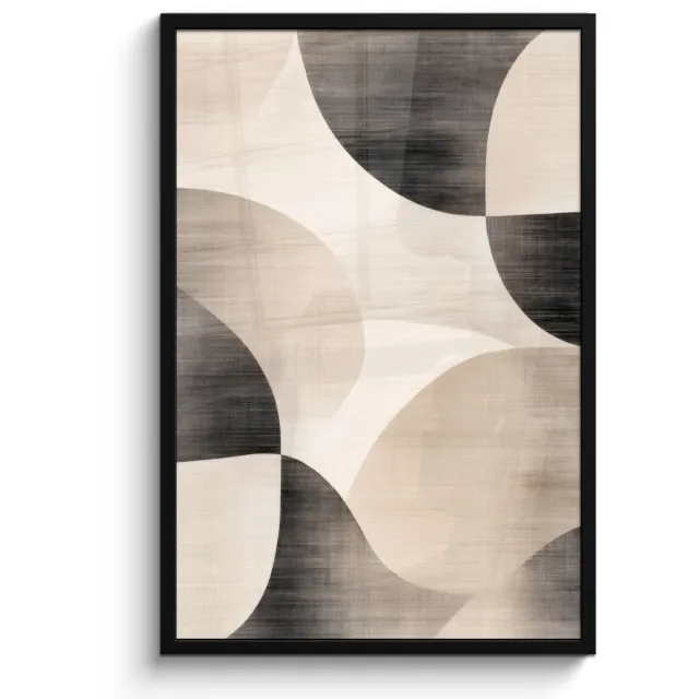 FrameYourWall Poster in lijst - Fotolijst 60x90 cm - Posters - Grillige vormen - Subtiele overgangen - Dynamisch - Posterlijst zwart - Decoratie - Wanddecoratie woonkamer - Muurdecoratie slaapkamer vormen - Dynamisch
