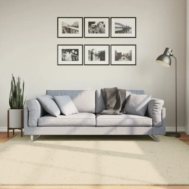 vidaXL Vloerkleed HUARTE laagpolig zacht wasbaar 200x200 cm crème, foto 2