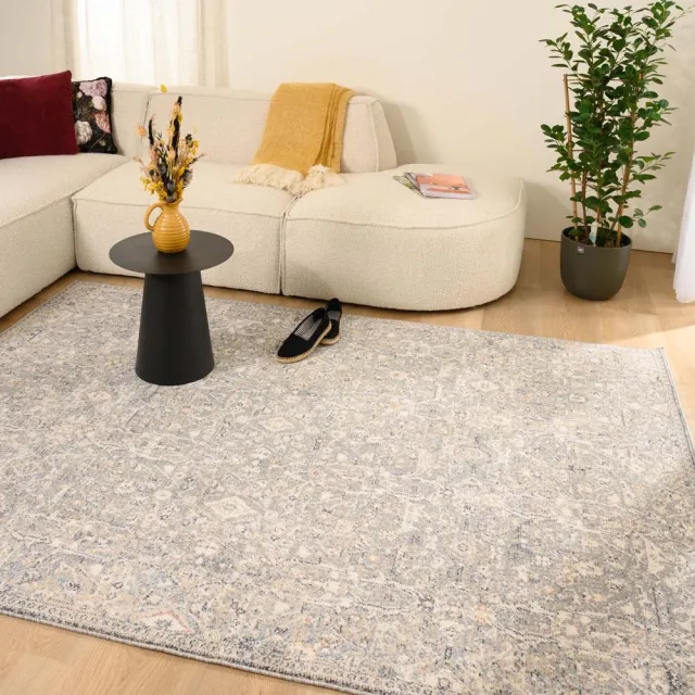 Tapeso Vintage vloerkleed - Classic Franklin beige/blauw 120x170