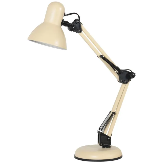 Mexlite Tafellamp Study 3456CR – Crèmekleurig, verstelbaar, metalen bureaulamp van Mexlite voor binnen gebruik Creme