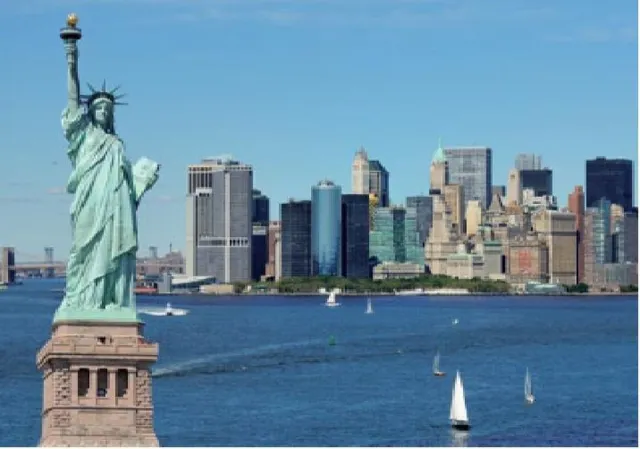 Linea Hogar Poster - Zelfklevende Liberty New York - 140 X 200 Cm - Wit