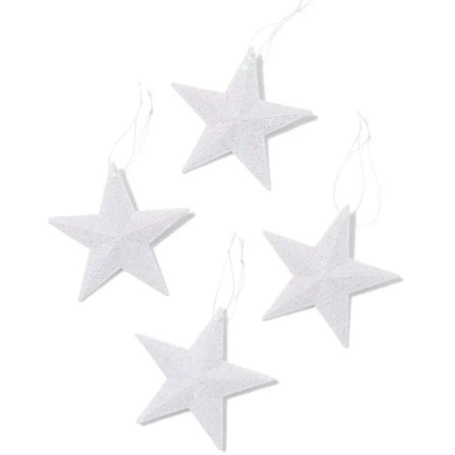 HEMA Kersthangers ster wit - 4 stuks (wit)