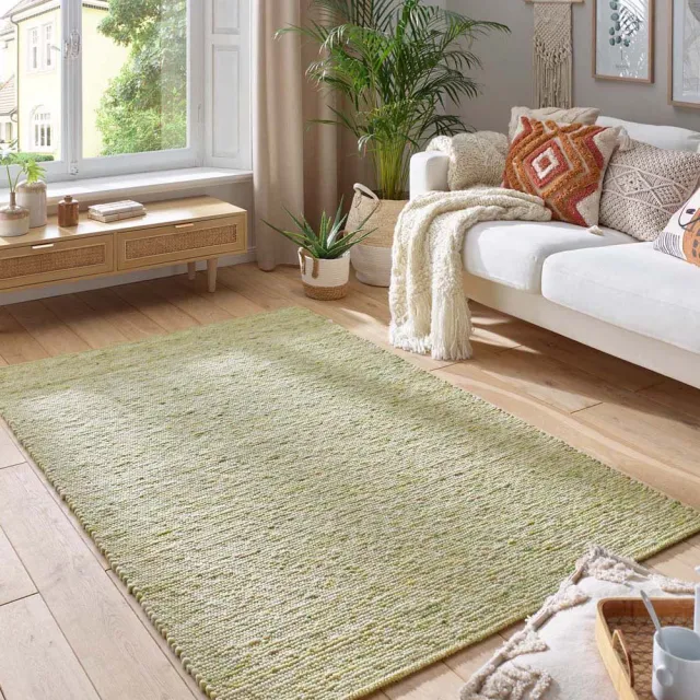 Tapeso Wollen vloerkleed - Lundr groen 170x230