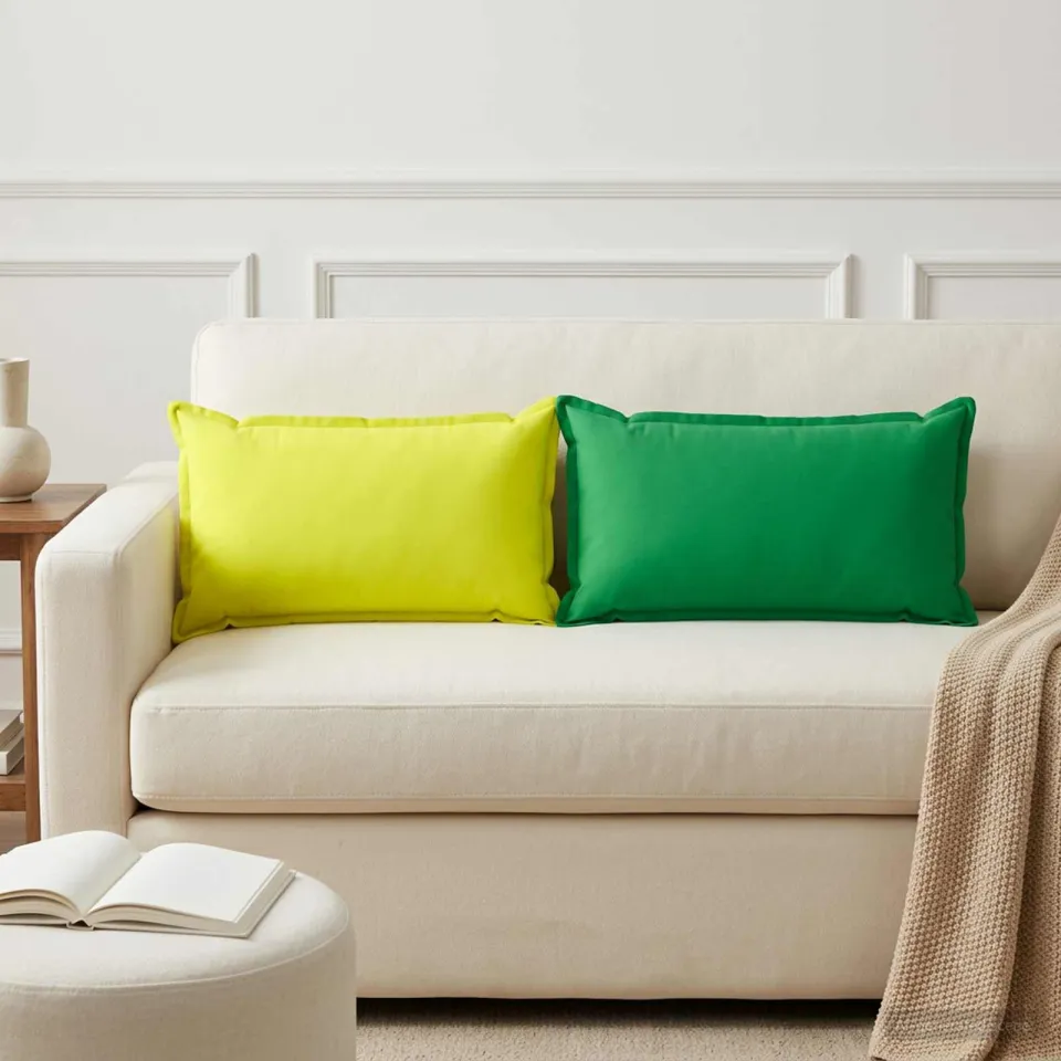 vidaXL Dekenkussen - 12 - st - HOUTEN - Heldere - Groen. - 40 - x - 80 - cm - Polyester, foto 2