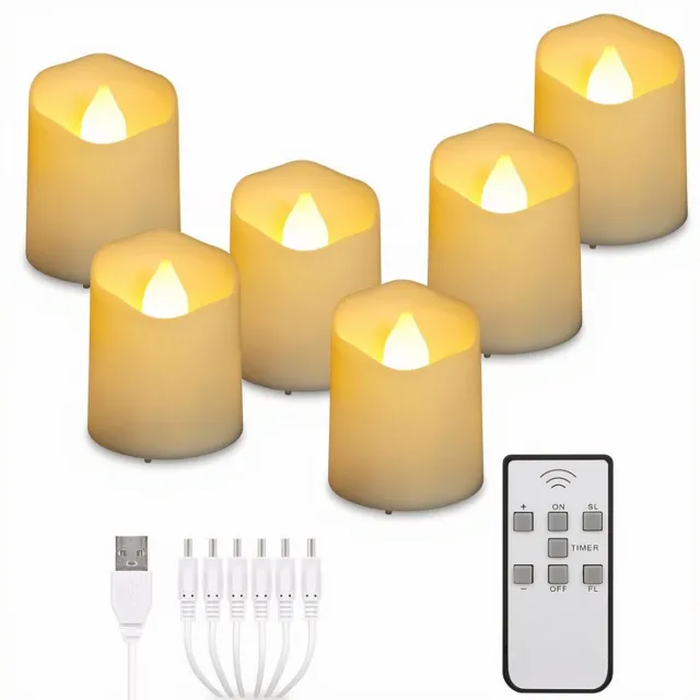 ZRNS® Elektrische Theelichtjes - Waxinelichtjes op Batterijen - LED Kaarsen - Flikkerende Vlam - 6 Stuks Warm Wit
