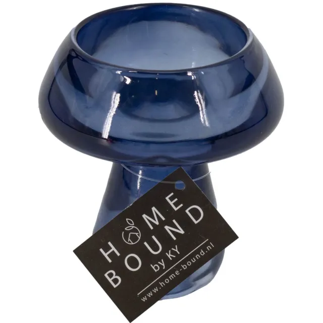 homebound by ky Glazen waxine- en kaarsenstandaard blauw