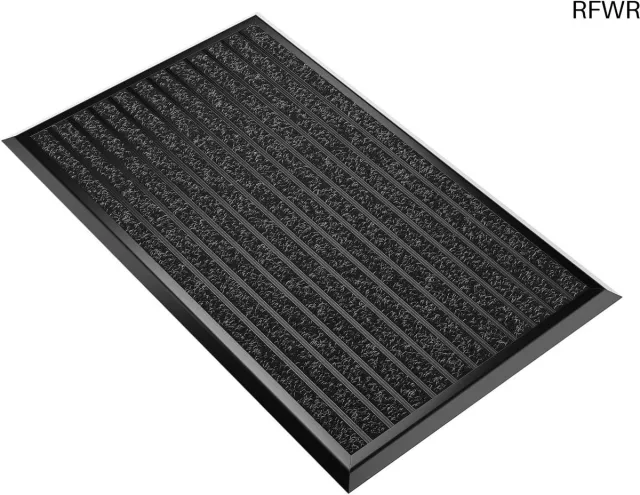 RFWR Aluminium Deurmat Buiten 40x60 cm - Duurzaam en Effectief Voor Voordeuren Zwart
