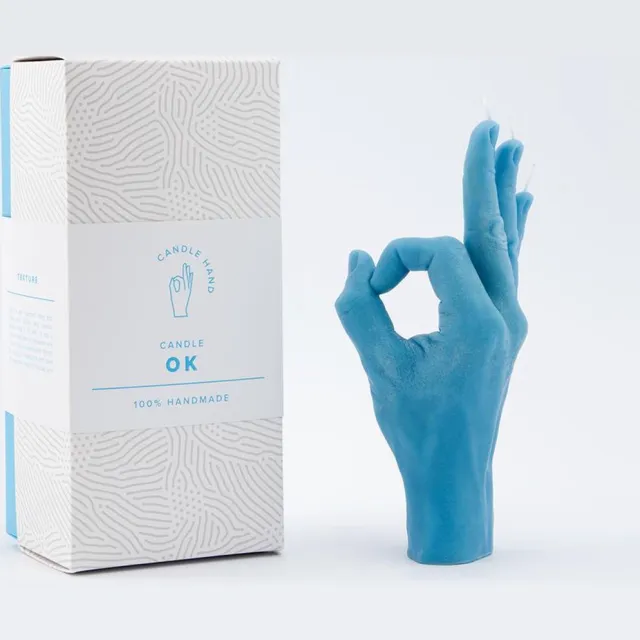 CandleHand OK - blue Blauw