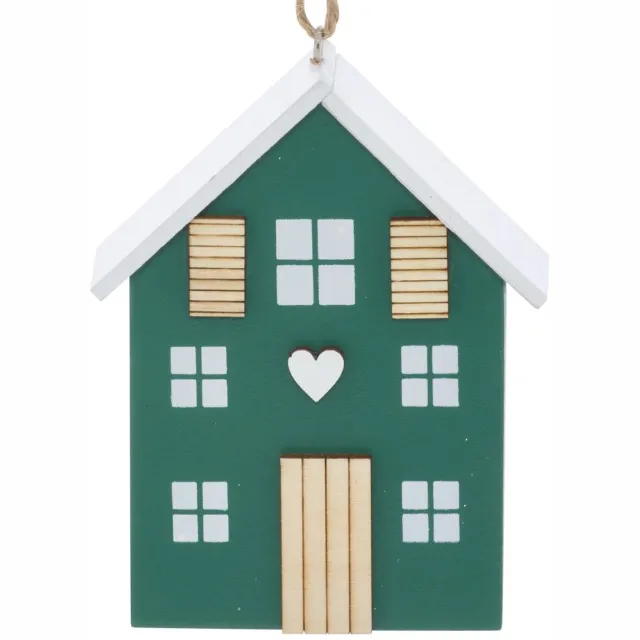 Atmosphera Créateur d'intérieur® Zelfgemaakte dennenboomhanger van rood en groen hout, 10 cm