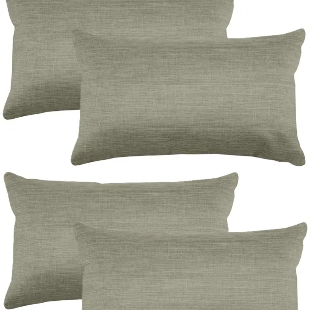 Stof Textile sierkussen Bea - 4x - groen - 30 x 50 cm - bank kussens - zitkussens - binnen/buiten - polyester