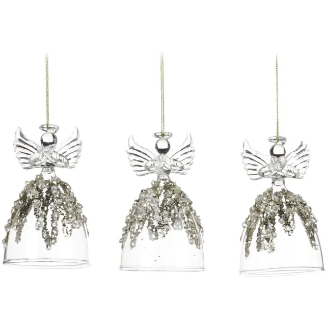 Goodwill Kerstbal-Engel Glas - Goud - 9 Cm Voordeel Ass. Per - 3 Stuks