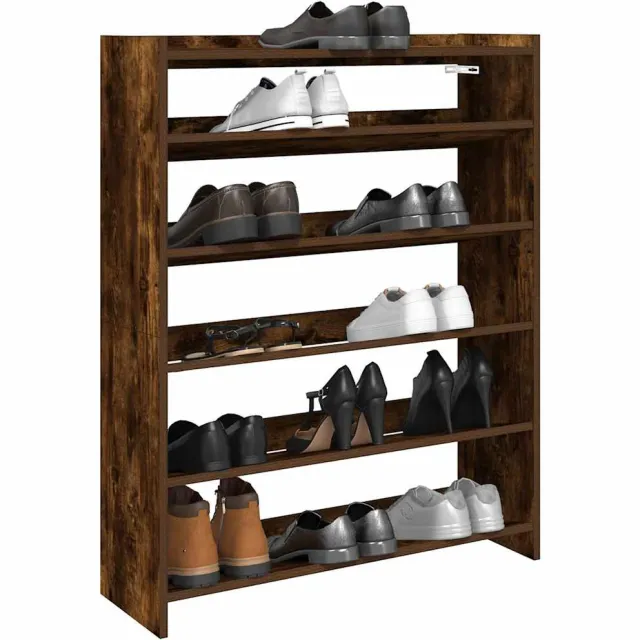 vidaXL Schoenenrek 80x25x100 cm bewerkt hout gerookt eikenkleurig Bruin