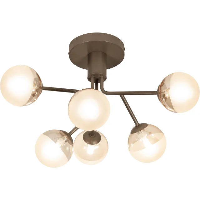 Lumidora Plafondlamp 75893 - Plafonniere - GINO - 6 Lichts - G9 - Bruin - Metaal
