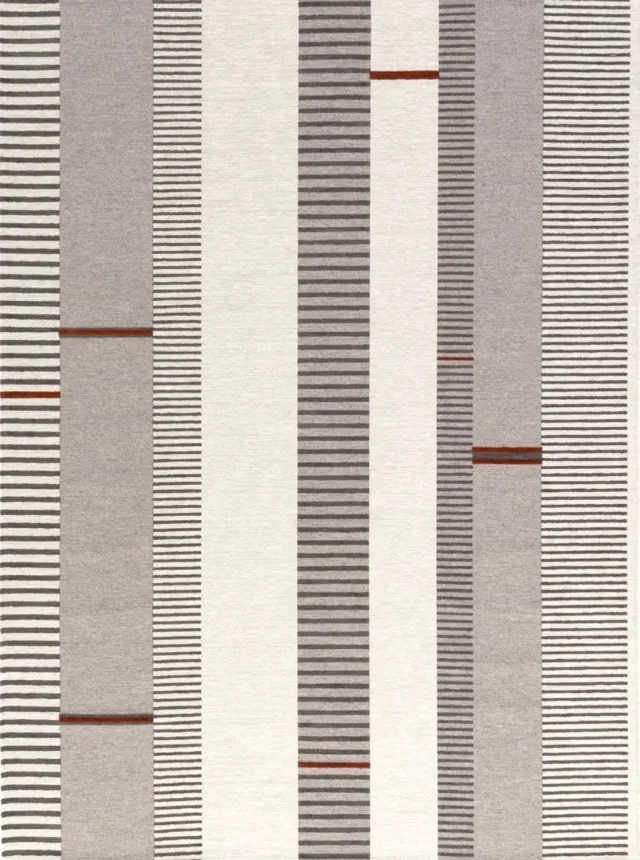 Acsento Oslo Grey Terra Vloerkleed - 240 x 340 cm - Grijs - Rechthoekig - Wol, Katoen, Polyester, Acryl - Woonkamer, Eetkamer, Slaapkamer - Strepen, Geometrisch - Scandinavisch, Modern