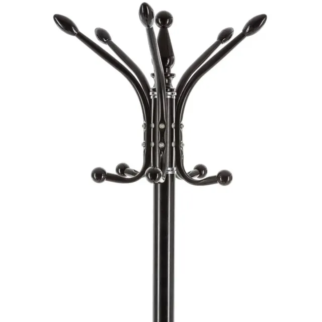 5Five® 5Five hal en kantoor kapstok - staand - zwart - metaal / kunststof - 14 haken - 37 x 180 cm