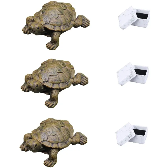 Duraxl Schildpad beeldje - Hars - 6,5 cm - Decoratie tuin en aquarium Bruin