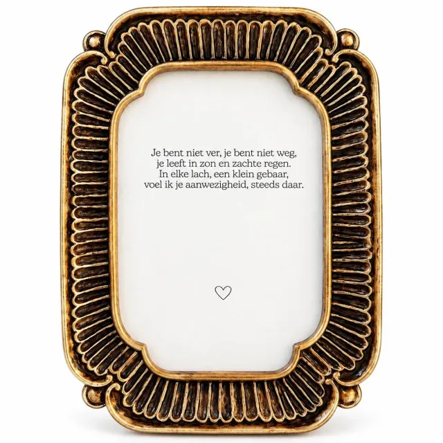 HeidDesign Heid Design – Herinnering – Herinneringslijstje – Goudkleurig – Overlijdensversje – Troostcadeau