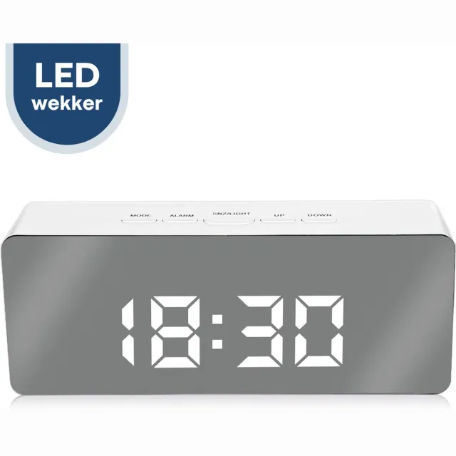 FOXLY Digitale LED Wekker X85 - Klok - Slaapkamer - Wit - Inclusief USB Kabel X85 Wit