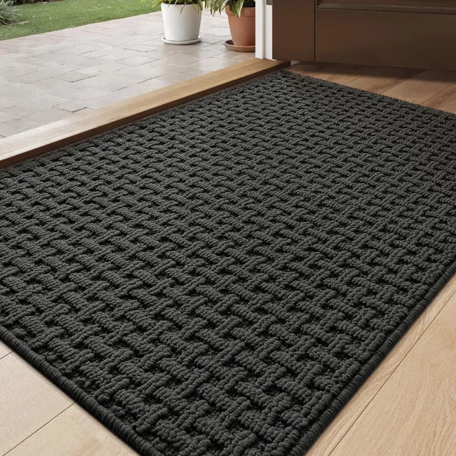 My Ninki ® Schoonloopmat voor Binnen en Buiten met Antislip en Absorberende Eigenschappen, Grijs, 61 x 92 cm