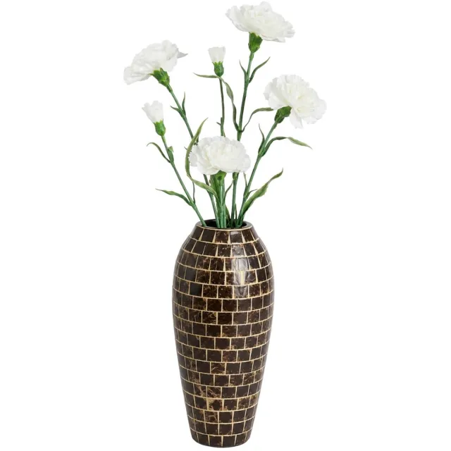 Mica Decorations Kunstbloem Anjer Floristic - 4x - H71 cm - wit - kunststof - stelen kunstbloemen - boeket - witn bloemetjes