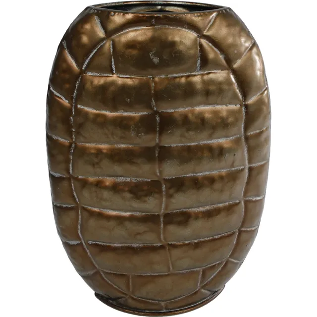 Van Manen's Handelsonderneming Vaas Turtle - Schildpad - S - Brons - Metaal - 22x8x30cm Brons/koper