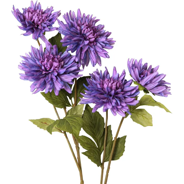 Flor und Decor Kunstdahlia's in lavendel met 5 bloemen 105cm paars