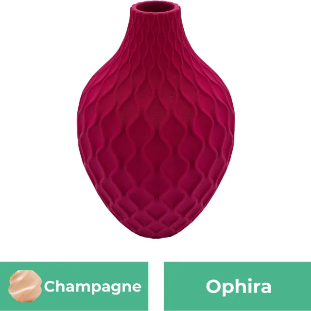Lovora Ophira moderne vaas – Decoratieve vaas - Champagne - 3d geprinte vaas – geschikt voor droogbloemen - 34CM