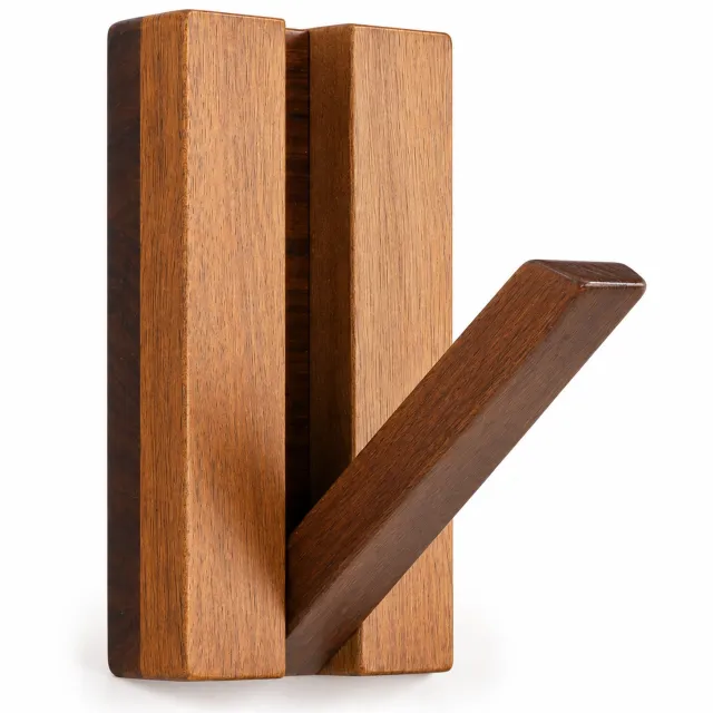 Arave Aravé® Piano Kapstok - Enkele Wandkapstok - Kapstok Muur - Premium Acacia Hout - Kapstok Haak