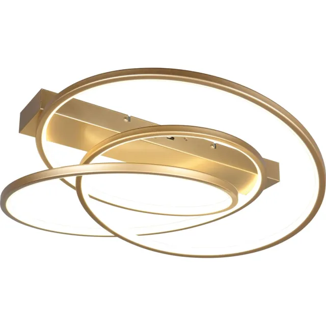 Trio DARVIN - Plafondlamp - Zwart mat - incl. 1x SMD 34 W - Instelbare lichtkleur - Dimbaar met schakelaar - Plafondbevestiging - Niet geschikt voor externe dimmer - DIP - Schakelaar Goud