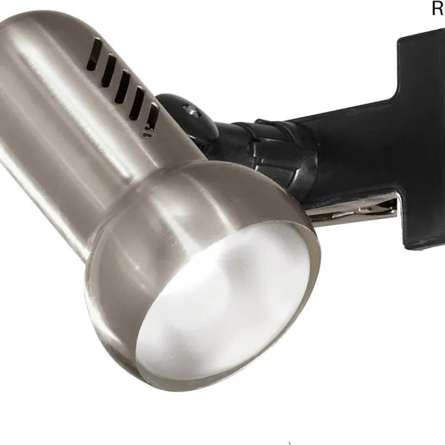 RFWR Klemlamp voor Bed en Bureau - Verstelbare Leeslamp in Mat Nikkel en Zwart Kunststof