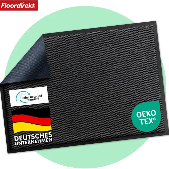 Floordirekt Premium Deurmat SKY Novo - Voor Entree - Vuilvangmat - Anti-slip & Afwasbaar - Voor Het Opbergen van Vuil - Antraciet - 120 x 180 cm