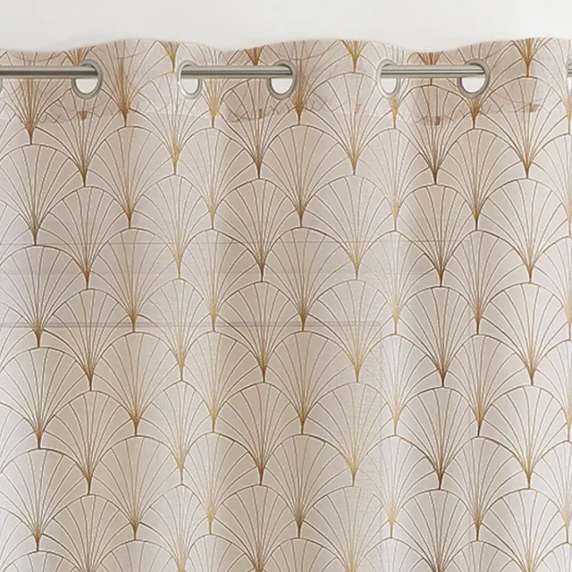 Atmosphera Créateur d'intérieur® Mia Gordijnen - Transparante Gordijnen - Luchtige Raamgordijnen - Sfeervolle Woonkamer & Slaapkamer Gordijnen - Geborduurde Vitrage - 140 x 240 cm - Beige Linnenlook