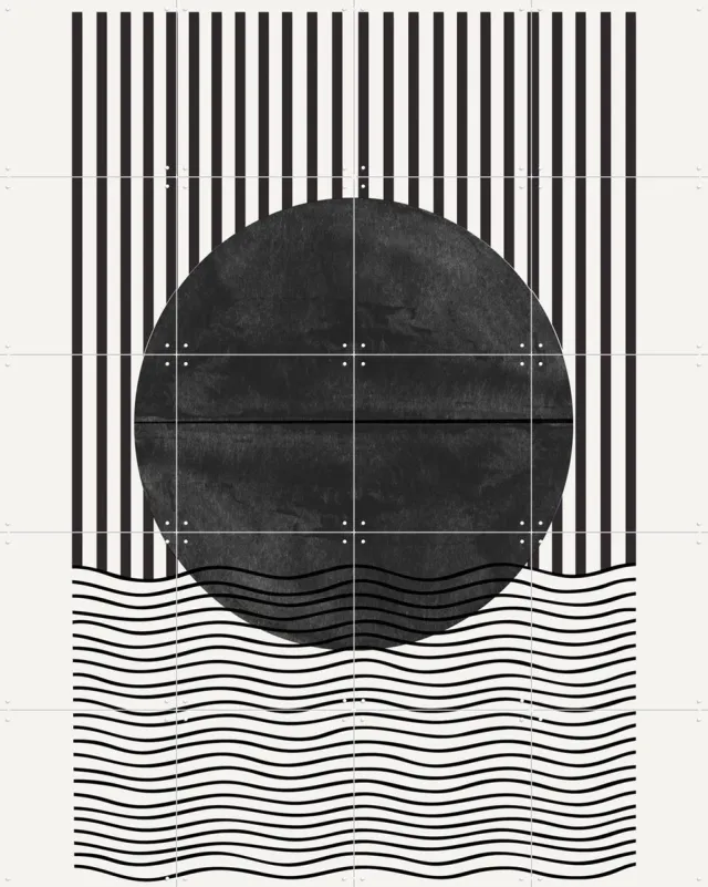 IXXI BaB No.10, The Miuus Studio & Various - 80 x 100 cm - Grote wanddecoratie en posters - Minimalisme, Grafisch Ontwerp, Illustraties, Strepen Zwart en wit / Zwart / Monochroom