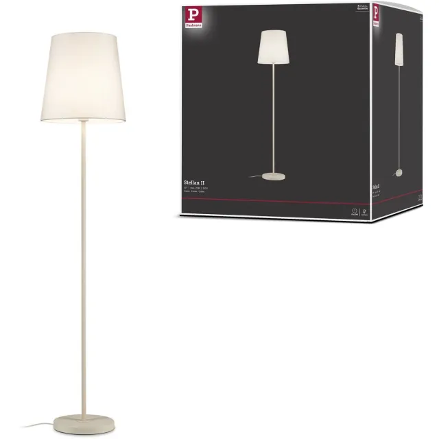 Paulmann Staande lamp Stellan II E27 max. 20W Crème Metaal, Textiel