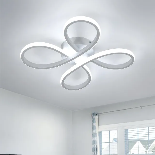 Goeco Plafondlamp - 30cm - Medium - 30W - LED - 3500LM - Bloemvormen - Acryl - 3000K - Warm Wit Licht