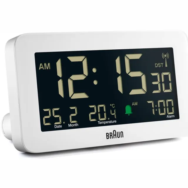 Braun BC10W-DCF - Wekker - Digitaal - Radiogestuurde tijdsaanduiding - Wit